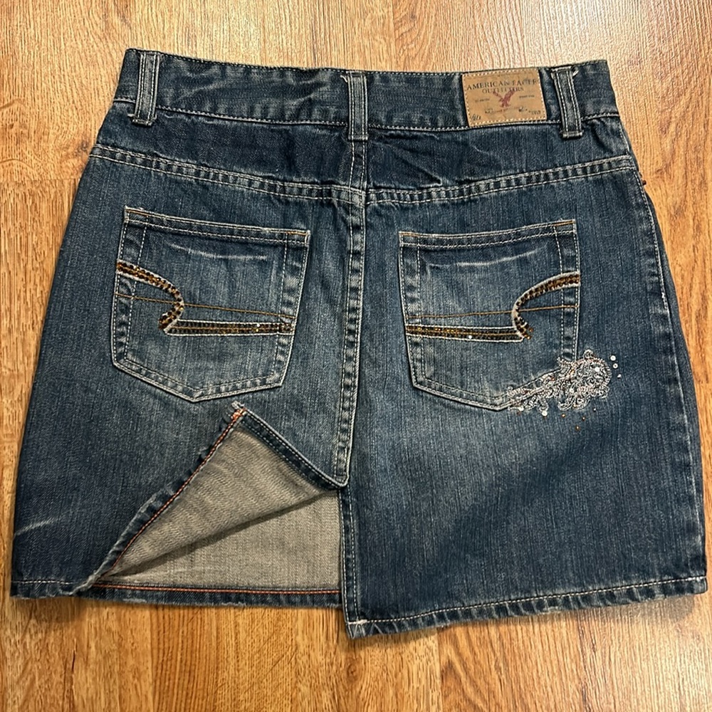 AMERICAN EAGLE Y2K Retro Skirt Denim Sz 0 - Picture 5 of 10